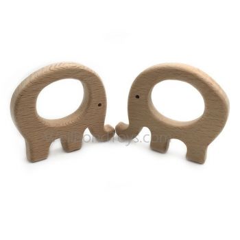 Wood Teether Teething  Beech Wooden  Animal Shape Organic Soother Baby Toy